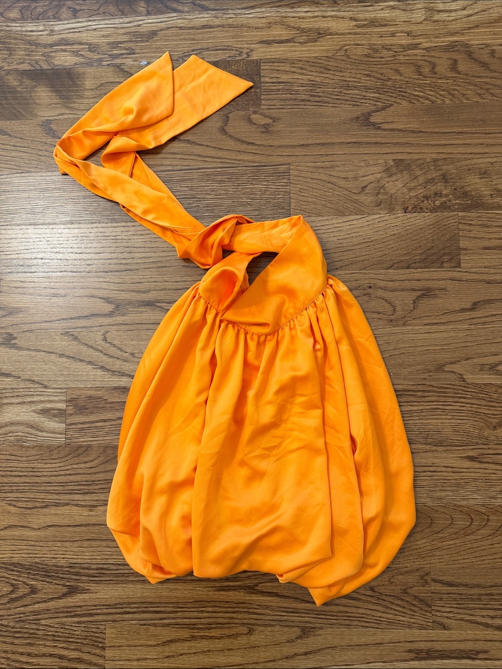 Zara Orange Halter Bubble Top